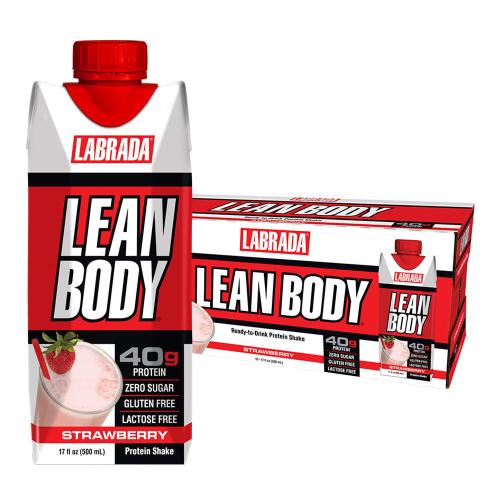 Labrada Lean Body Ready-to-Drink Protein Shake (12 x 500 ml, Jahoda)