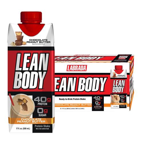 Labrada Lean Body Ready-to-Drink Protein Shake (12 x 500 ml, Čokoládové arašídové máslo)