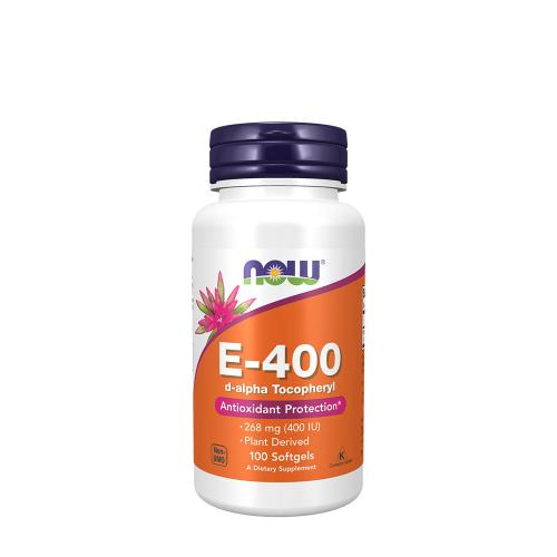 Now Foods Vitamin E 400 IU softgels Přírodní D-alfa s tokoferolem (100 Měkká kapsla)