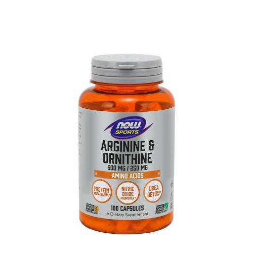 Now Foods Arginin a ornitin (arginin a ornitin) 500/250 mg - směs aminokyselin (100 Kapsla)