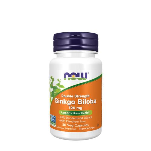 Now Foods Ginkgo Biloba, dvojitá síla 120 mg - silný extrakt z kapradiny (50 Veg Kapsla)