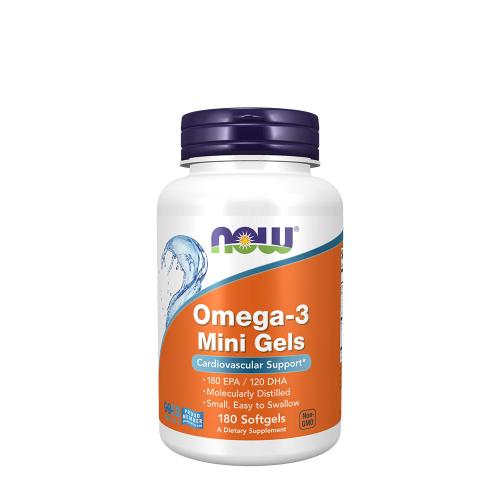 Now Foods Přírodní koncentrát rybího oleje Omega-3 mini gely (180 Měkká kapsla)