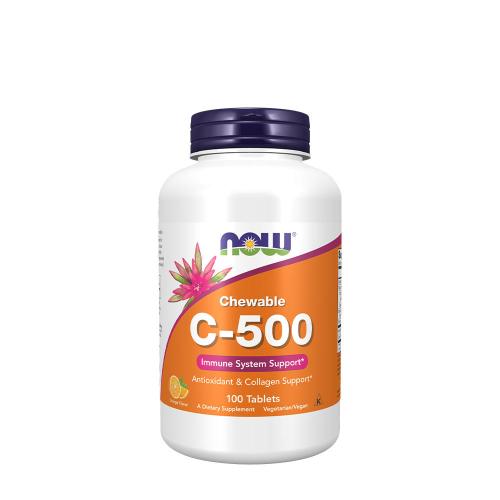 Now Foods Vitamin C 500 mg ke žvýkání - Vitamin C-500 žvýkací tablety (100 Cucavá tableta, Pomeranč)