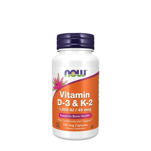 Now Foods Vitamin D3 a vitamín K2 (120 Veg Kapsla)