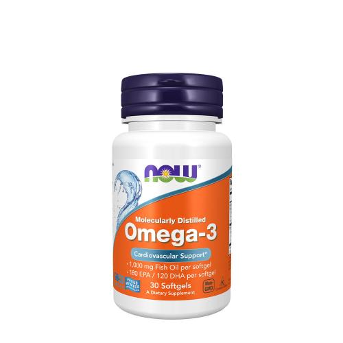 Now Foods Omega-3 rybí olej bez škodlivých látek (molekulárně destilovaný) (30 Měkká kapsla)