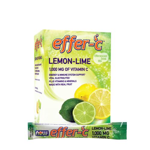 Now Foods Effer-C™ Vitamin C v prášku (30/krabice, Citron Limetka)