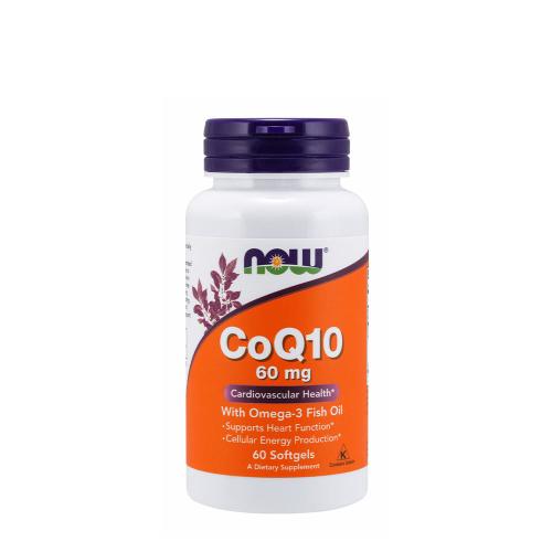 Now Foods Q10 koenzym Omega-3 s rybím olejem 60 mg (60 Měkká kapsla)
