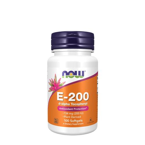 Now Foods Vitamin E 200 IU Softgels s přírodním D-alfa-tokoferolem (100 Měkká kapsla)