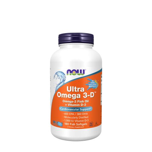 Now Foods Omega 3 rybí olej s vitamínem D  (180 Měkká kapsla)
