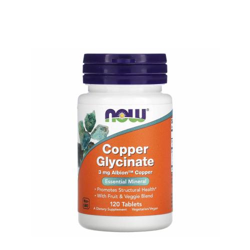 Now Foods Glycinát měďnatý 3 mg - Copper Glycinate 3 mg (120 Tableta)