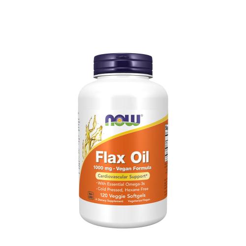 Now Foods Lněný olej 1000 mg Vegan Formula - Flax Oil 1000 mg Vegan Formula (120 Veggie Měkká kapsla, Bílo-růžová)