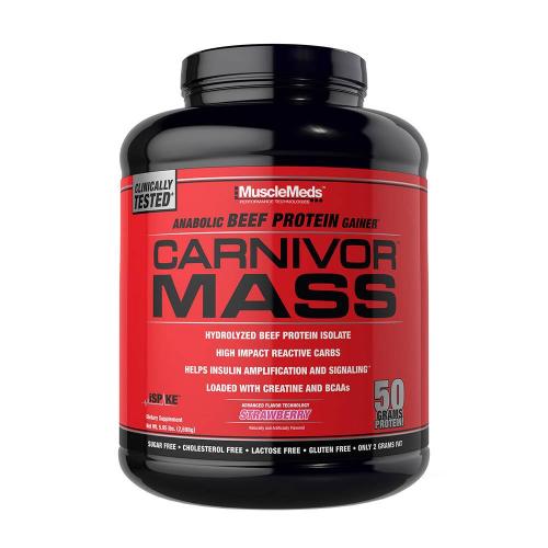 MuscleMeds Carnivor™ Mass - objemový přípravek na bázi hovězích bílkovin (2698 g, Jahoda)