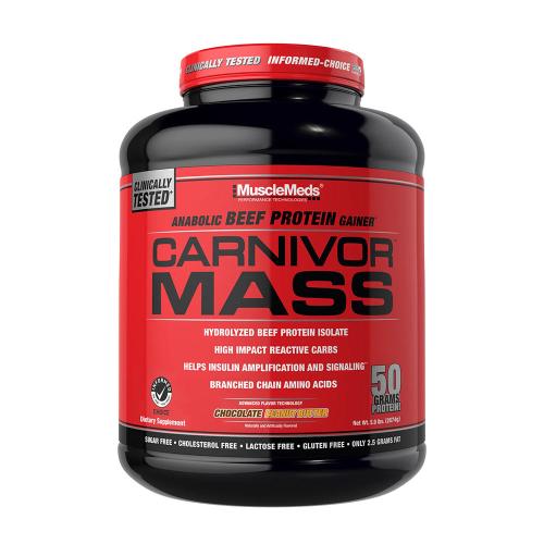 MuscleMeds Carnivor™ Mass - objemový přípravek na bázi hovězích bílkovin (2674 g, Čokoládové arašídové máslo)