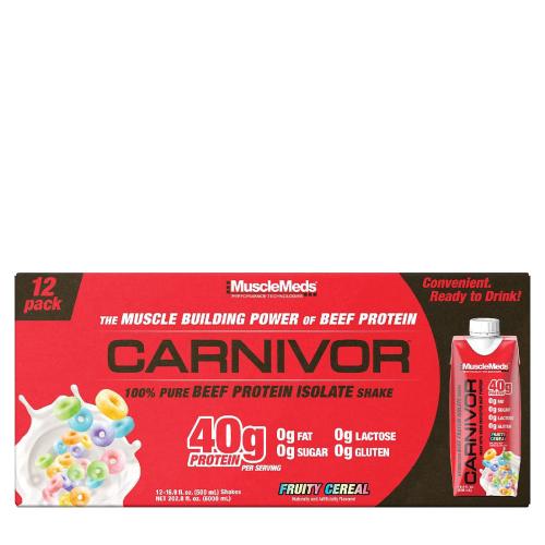 MuscleMeds Carnivor RTD Beef Protein Shake (12 Balení, Fruity Cereal)