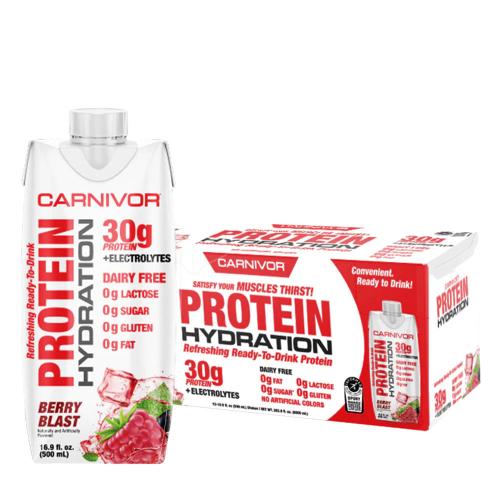 MuscleMeds Carnivor RTD Beef Protein Shake (12 Balení, Explodující lesní ovoce)