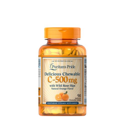 Puritan's Pride Vitamin C 500 mg se šipkami (90 Žuvacia tableta)