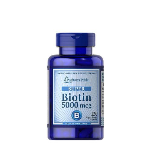 Puritan's Pride Biotin 5000 mcg kapslí - vitamín B7 (120 Kapsla)