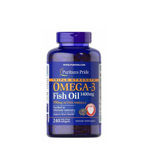 Puritan's Pride Omega-3 rybí olej - trojitá síla Omega-3 rybího oleje 1400 mg (120 Měkká kapsla)