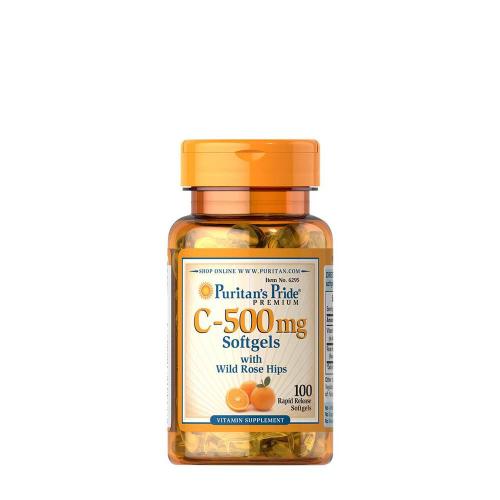 Puritan's Pride Vitamin C 500 mg se šipkami (100 Měkká kapsla)