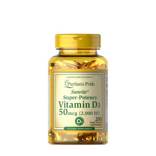 Puritan's Pride Vitamin D3 2000 IU (50 mcg) (200 Měkká kapsla)