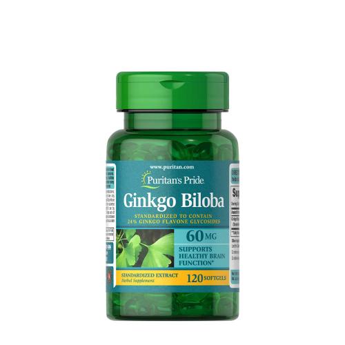 Puritan's Pride Ginkgo Biloba - extrakt z borovice kapradí 60 mg (120 Měkká kapsla)