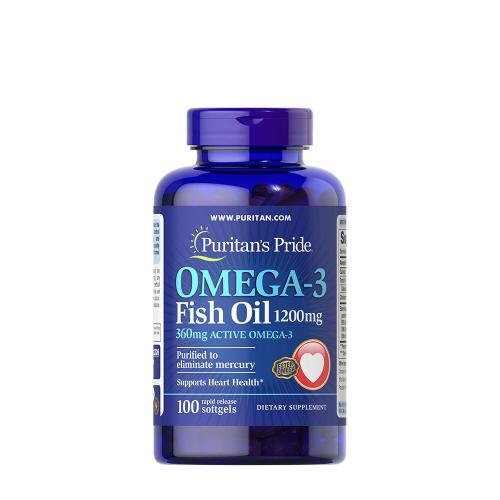 Puritan's Pride Omega-3 rybí olej 1200 mg (100 Měkká kapsla)