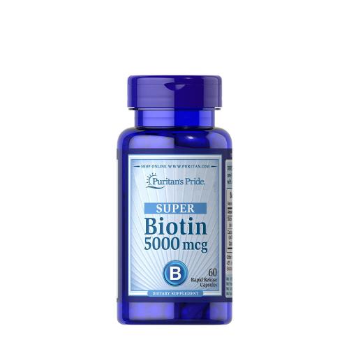 Puritan's Pride Biotin - vitamín B7, 5000 mcg kapslí (60 Kapsla)