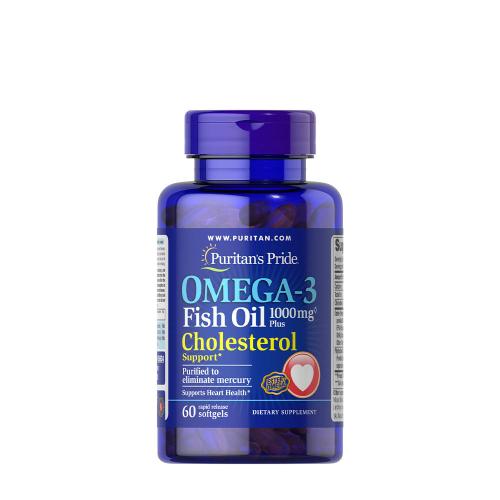 Puritan's Pride Omega-3 rybí olej na podporu cholesterolu  (60 Měkká kapsla)