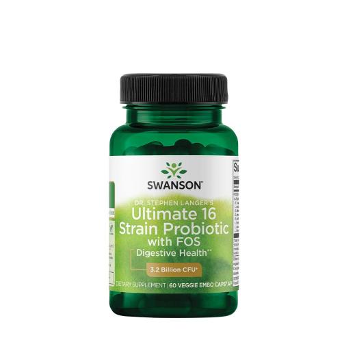 Swanson Dr. Stephen Langer's Ultimate 16 kmenů probiotik s FOS 3,2 MILIARDY CFU - Dr. Stephen Langer's Ultimate 16 Strain Probiotic with FOS 3.2 BILLION CFU (60 Veg Kapsla)