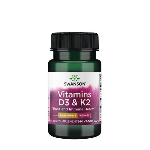 Swanson Vitamins D3 & K2  (60 Kapsla)