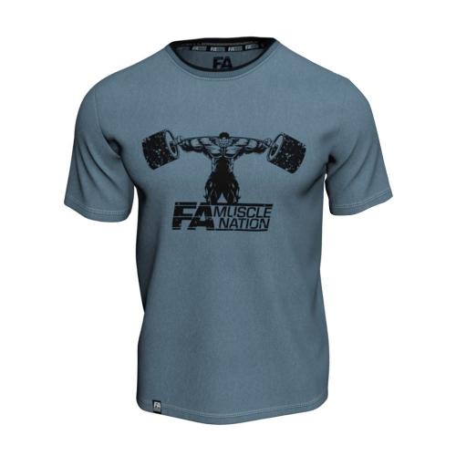 FA - Fitness Authority Tréninkové tričko (velikost: S) - T-Shirt Double Neck (S, Modrý)