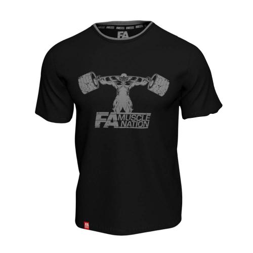 FA - Fitness Authority Tréninkové tričko (velikost: S) - T-Shirt Double Neck (S, Černá)