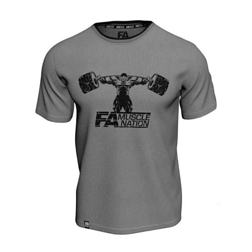 FA - Fitness Authority Tréninkové tričko (velikost: S) - T-Shirt Double Neck (S, Šedá)