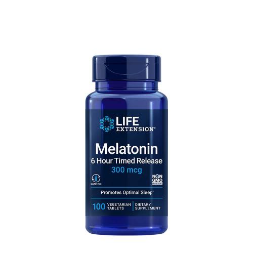 Life Extension Tablety s 6-hodinovým vstřebáváním melatoninu (300 mcg) (100 Veg Tableta)