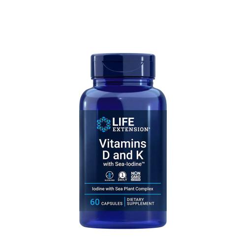 Life Extension Vitamíny D a K s mořským jódem (60 Kapsla)