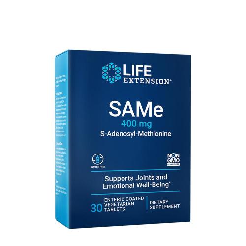 Life Extension Zlepšovač nálady SAMe (S-adenosylmethionin) 400 mg (30 Tableta)