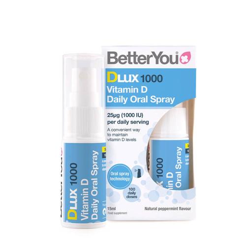BetterYou Dlux Vitamin D 1000 IU ústní sprej (15 ml, Přírodní máta peprná)