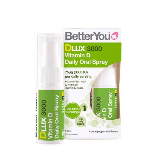 BetterYou Dlux Vitamin D 3000 IU ústní sprej (15 ml, Přírodní máta peprná)