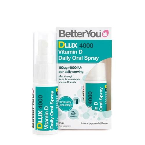 BetterYou Dlux Vitamin D 4000 IU ústní sprej (15 ml, Přírodní máta peprná)