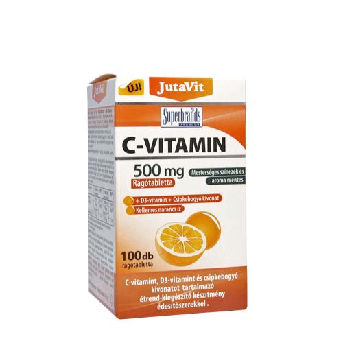 JutaVit Vitamin C 500 mg + D3 + Rosehips chewable tablet (100 Žuvacia tableta)