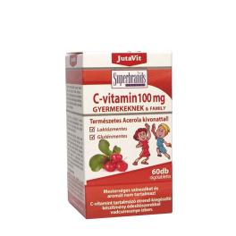   JutaVit Vitamin C 100 mg with Natural Acerola Extract For Kids (60 Žuvacia tableta, Wild Cherry)