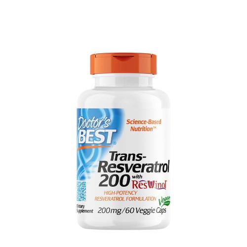 Doctor's Best Trans-Resveratrol 200 mg tobolky s Resivinolem (60 Veggie Kapsla)