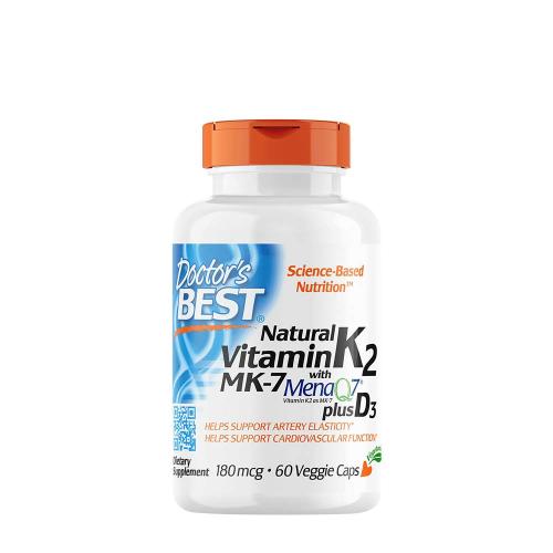Doctor's Best Přírodní vitamín K2 (MK7) 180 mcg + D3 1000 IU (60 Veggie Kapsla)