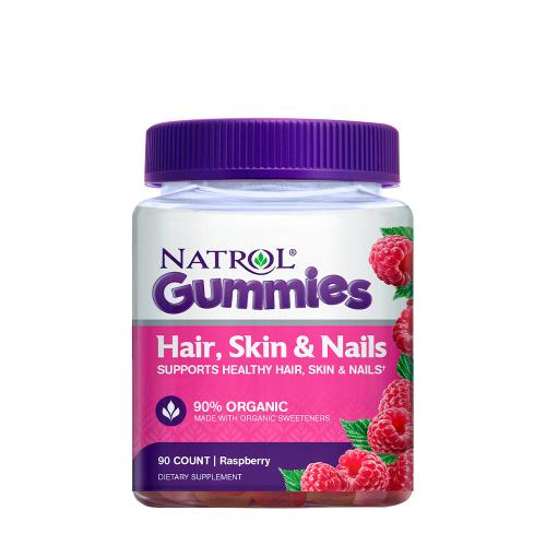 Natrol Podpora vlasů, pokožky a nehtů, gumový cukr  (90 Gumový cukr, Malina)