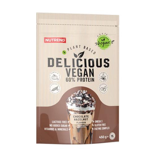 Nutrend Lahodný veganský protein - Delicious Vegan Protein (450 g, Oříšková čokoláda)