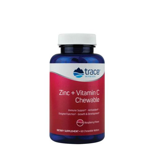 Trace Minerals Zinek + vitamín C na žvýkání  (60 Žuvacia tableta, Malina)