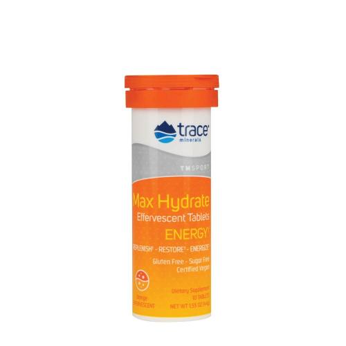 Trace Minerals Max-Hydrate Energy - Šumivé tablety pro hydrataci svalů  (10 Šumivá Tableta, Pomeranč)