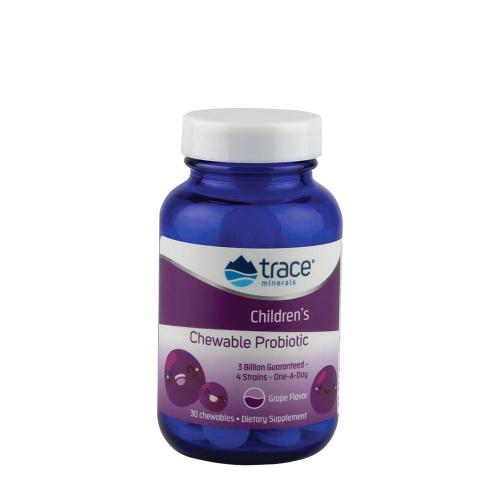Trace Minerals Probiotické žvýkací tablety pro děti  (30 Žuvacia tableta, Hrozno)