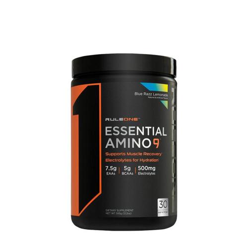 Rule1 Essential Amino 9 Prášek esenciálních aminokyselin  (345 g, Modrá malinová limonáda)