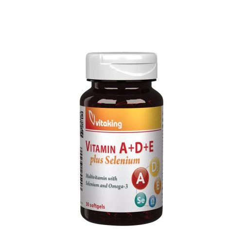 Vitaking Vitamin A+D+E plus Selenium (30 Měkká kapsla)